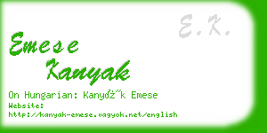 emese kanyak business card